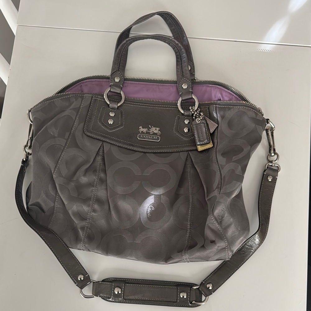 Coach Gray Signature Tote Bag